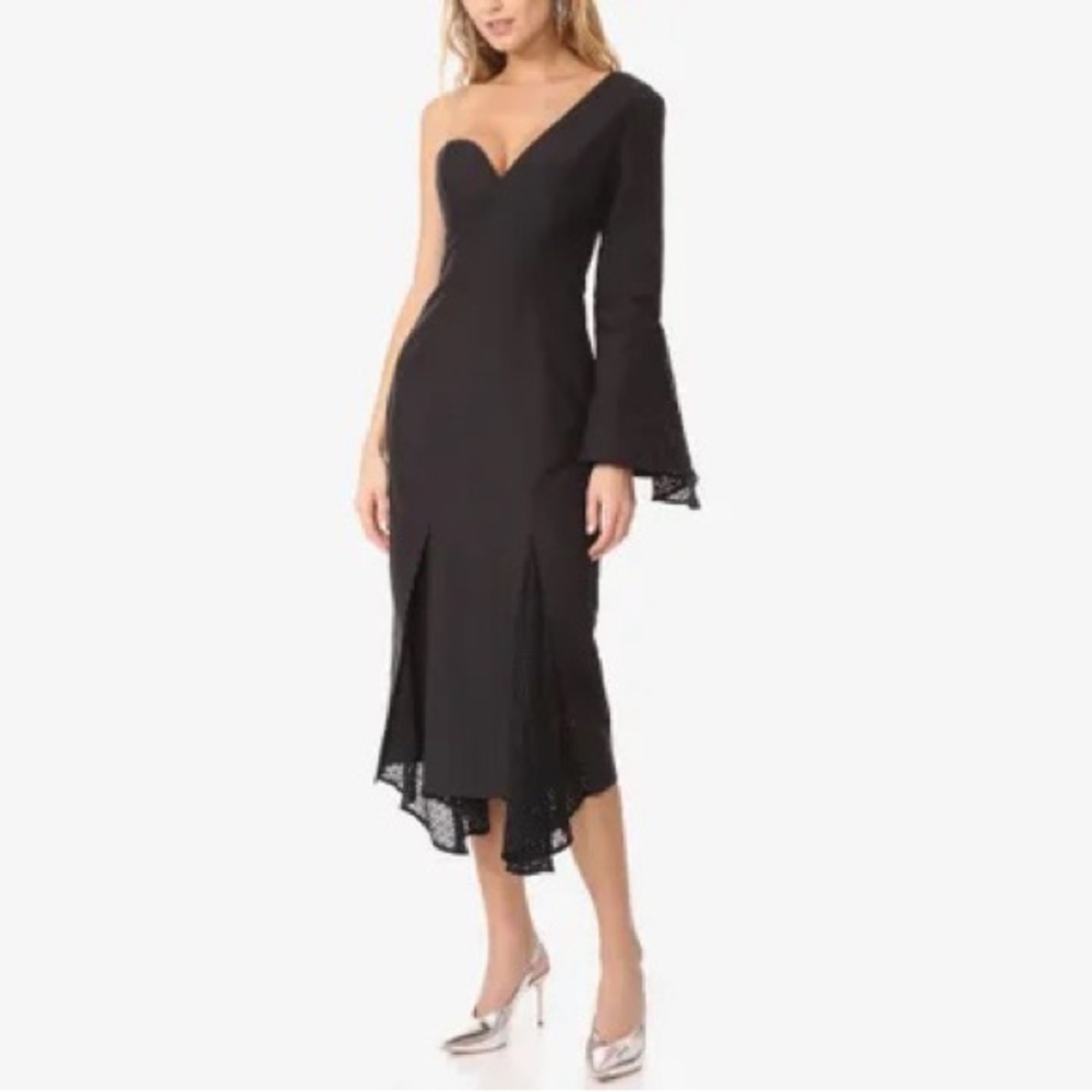 c/Meo Collective Aspire Avant-garde One Shoulder Black Dress $225